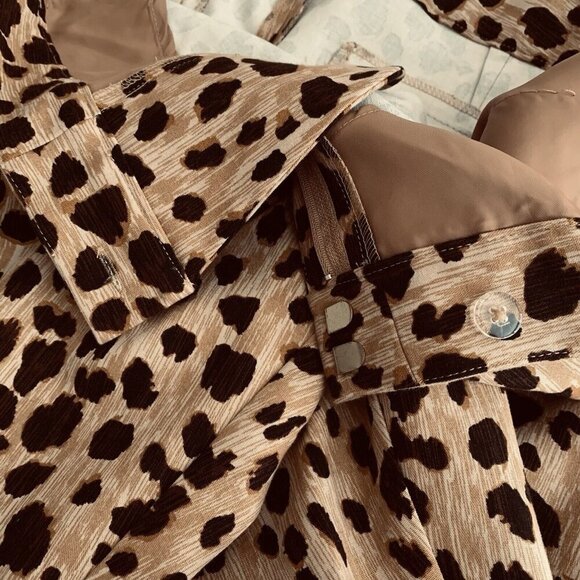 Merona Fit 3 Brown Leopard Animal Print Dress Pants Size 16 NWT Inseam 27” - Picture 4 of 6